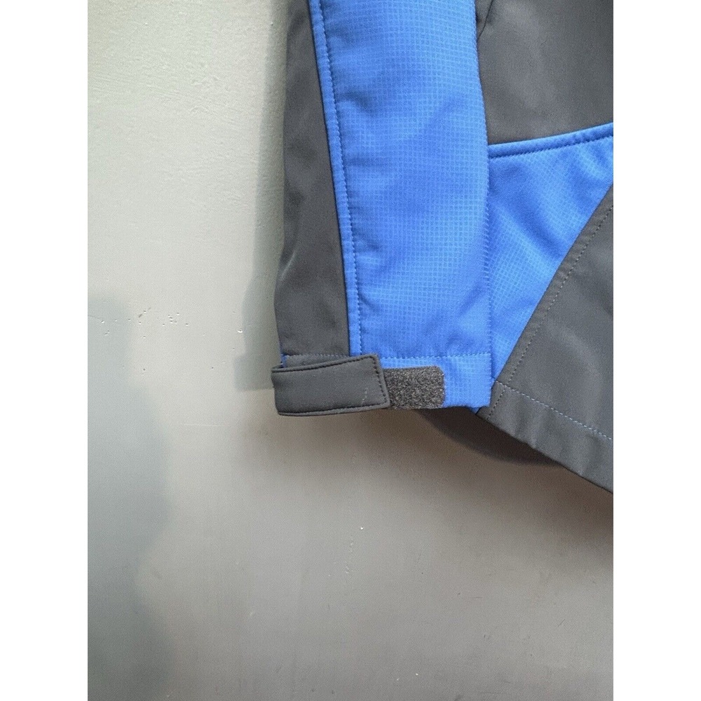 Free Country Softshell Jacket Womens Medium Blue Grey Hooded Fleece Lined Active - Picture 9 of 10